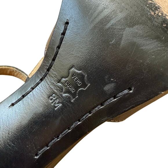 Michael Kors Black Leather Platform Open Toe T-strap Sandals Size 8M 90's Y2K - Picture 4 of 14